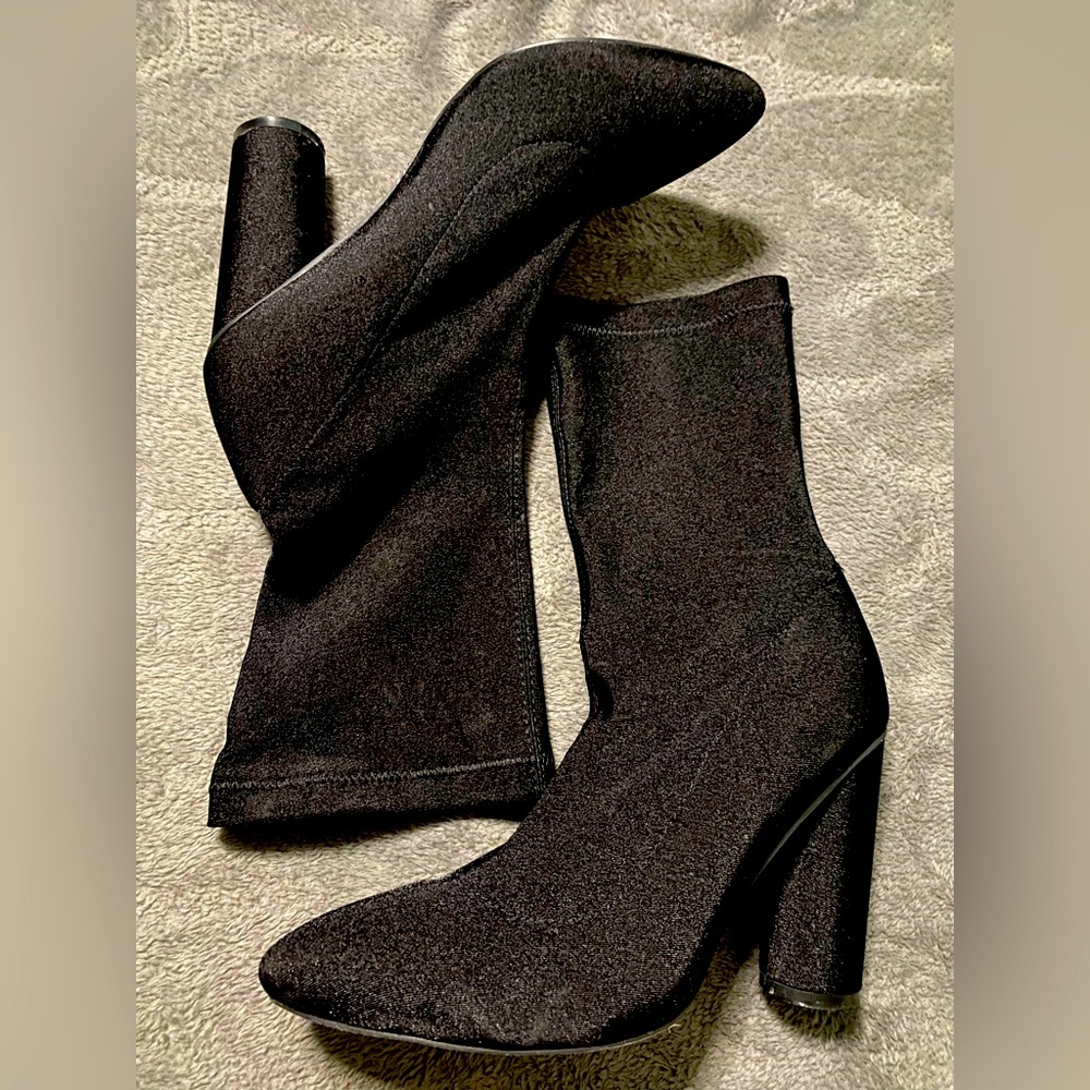 Nasty Gal Black Heeled Sock Boots